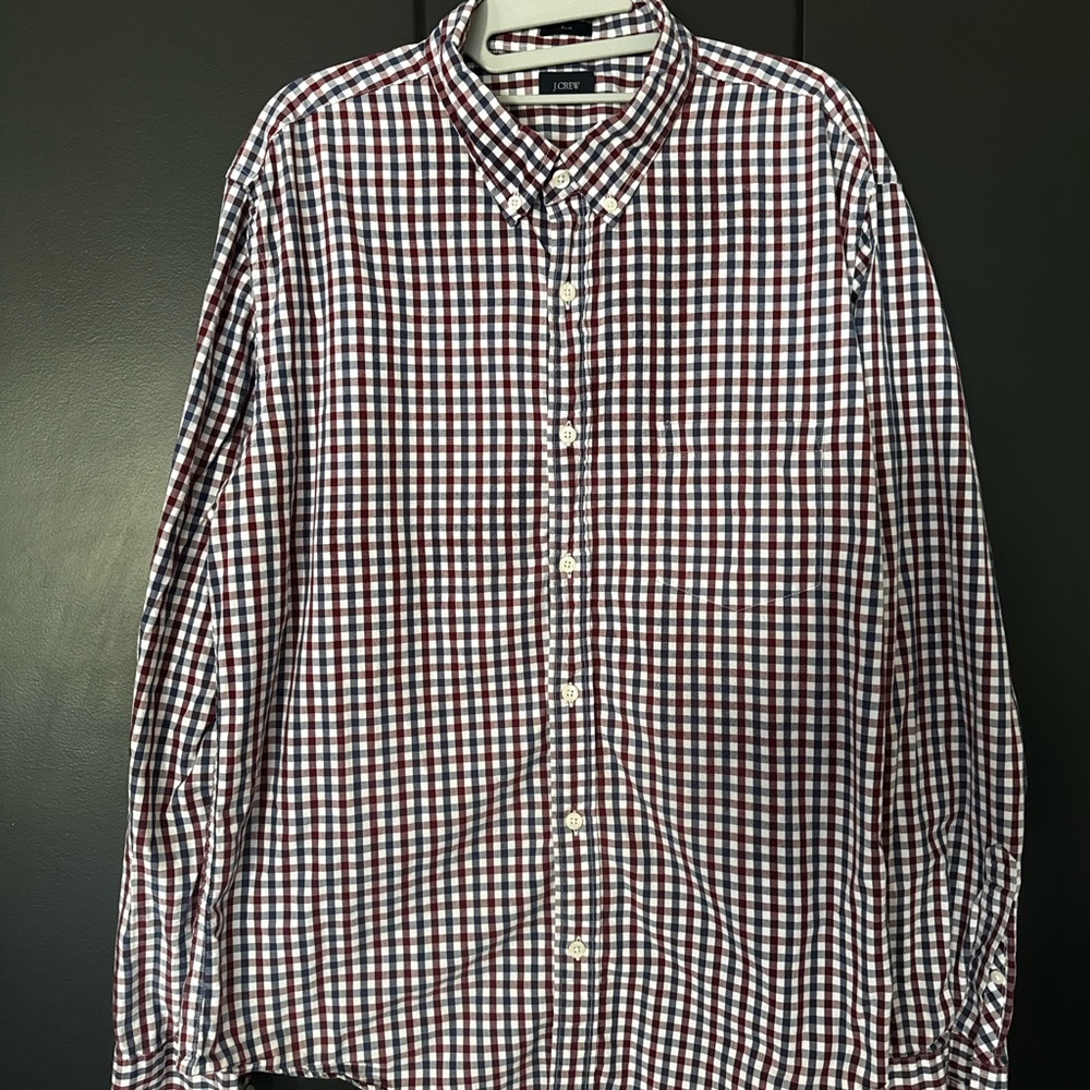 J. Crew Men's Plaid Shirt - Red, Blue, White